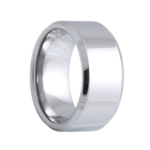 Beveled 10mm Wide Tungsten Band