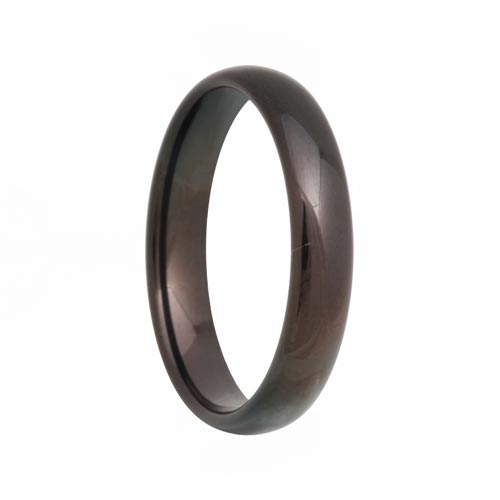 Dome Black 4mm Comfort Fit Tungsten Carbide Ring