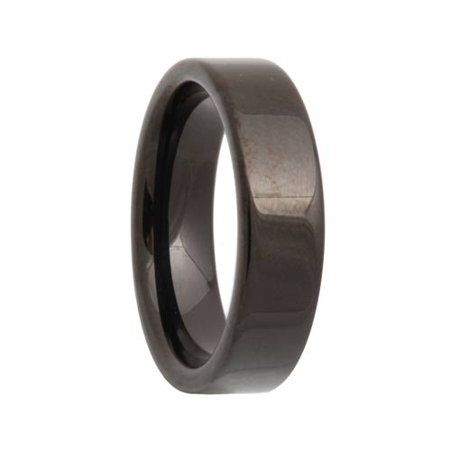 Pipe Cut Black Tungsten Wedding Band (4mm - 12mm)