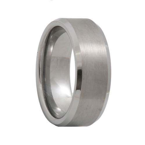 Beveled Matte Finish Tungsten Ring (4mm - 8mm)