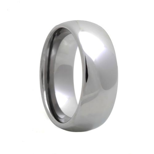 Rounded White Tungsten Wedding Band (4mm - 8mm)