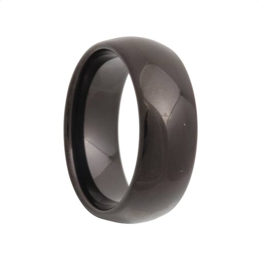 Rounded Black Tungsten Wedding Band