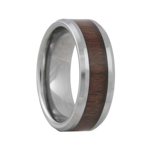 Tungsten Black Walnut Wood Inlay Ring (6mm - 8mm)