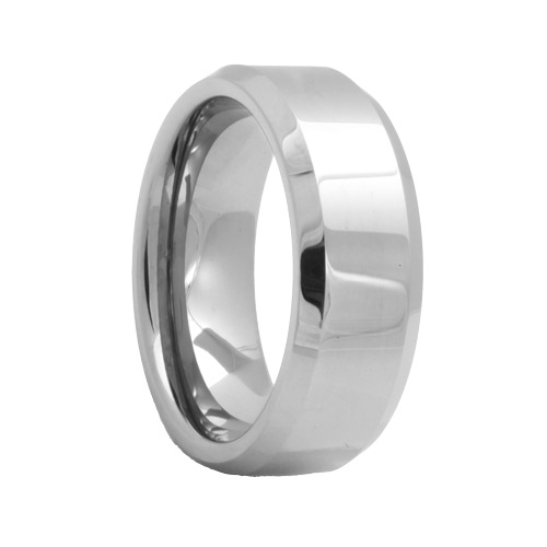 Beveled Tungsten Wedding Band (4mm - 12mm)