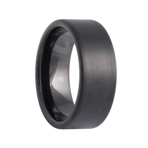 Flat Satin Black Mens Tungsten Ring(4mm - 12mm)