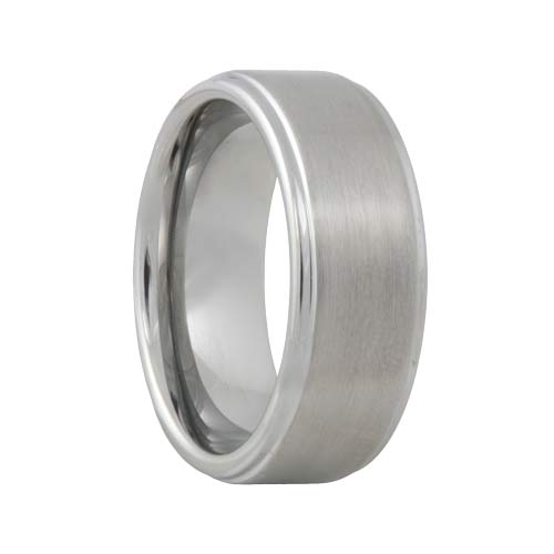 Satin Raised Mens Tungsten Wedding Ring