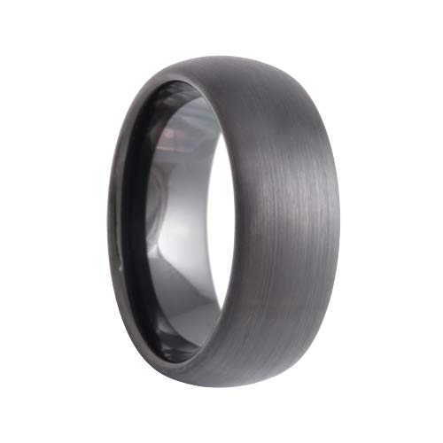 Round Satin Black Tungsten Wedding Band (4mm - 12mm)