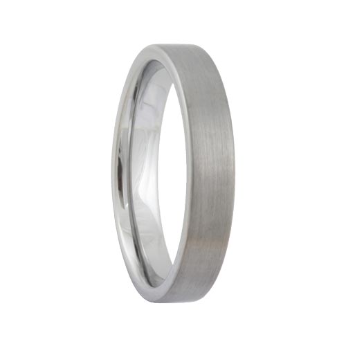 Pipe Cut 4mm Satin Tungsten Jewelry Carbide Ring