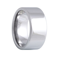 10mm Wide Pipe Cut White Tungsten Wedding Band