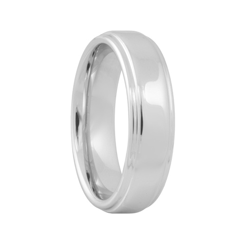 Step Edge High Polish Unique Tungsten Wedding Ring