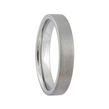 4mm Flat Satin Finish White Tungsten Carbide Ring