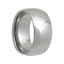 10mm Wide Dome White Tungsten Carbide Band