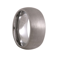 10mm Brush Round Tungsten Carbide Wedding Band