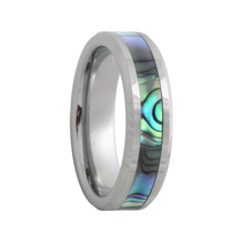 Mother of Pearl Inlaid Tungsten Carbide Wedding Band