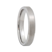 Beveled Satin Finish 4mm Tungsten Wedding Ring