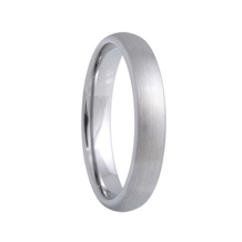 4mm Dome Matte White Tungsten Carbide Wedding Ring