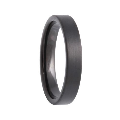 Pipe Cut Brushed 4mm Black Tungsten Carbide Band