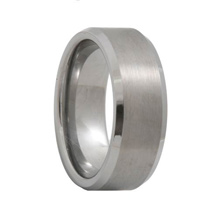 Matte Finish Beveled White Tungsten Band (4mm - 8mm)