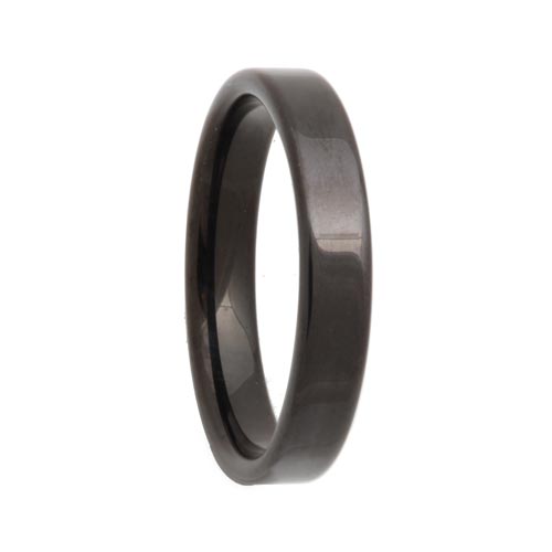 Pipe Cut 4mm Black Tungsten Wedding Ring