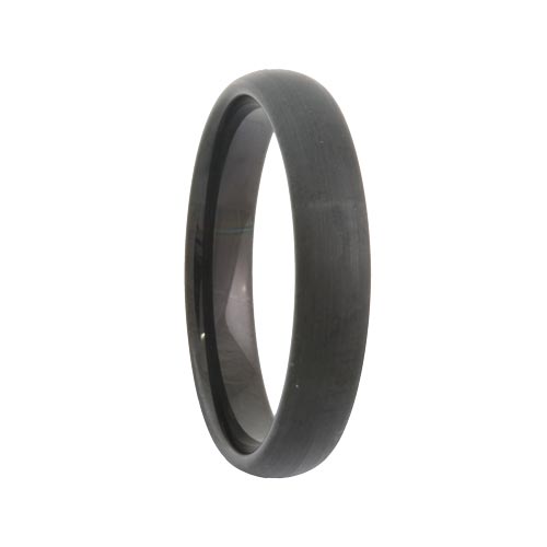 Rounded Satin Black Tungsten Wedding Ring